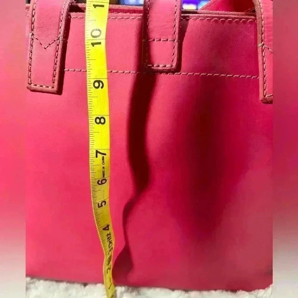 Fossil‎ Leather Fuchsia Tote Summer Spring Bag